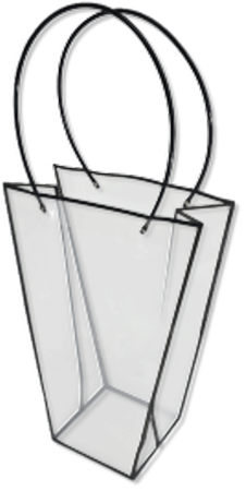 Clear With Black Trim Bouquet Bags